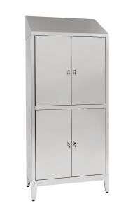 IN-694.06.430 Armadio Multispogliatoio Inox Aisi 430 A 4 Posti Con Divisorio Cm. 95X40X215H