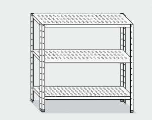 EU78463-06 scaffale con 3 ripiani forati ECO cm 60x30x150h
