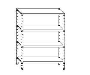 SC8187 Scaffale in acciaio inox 304 140x40x180 cm