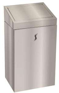 T110520 Gettacarte bagno acciaio inox AISI 304 brillante con coperchio push