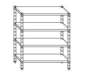 SC8320 Scaffale in acciaio inox 304 70x60x200 cm