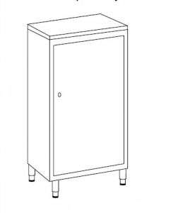IN-S50.694.11 Armadio Portaoggetti basso – Inox 304 – P50 – dim 50 x 50 x 95 H