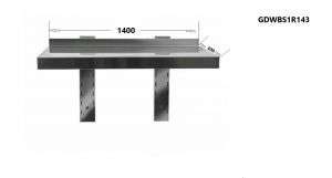 GDWBS1R143 Mensola in acciaio inox 1400x300x400 (H)