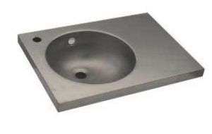 LX1560 Lavabo con piano in acciaio inox 450X350X125 mm – SATINATO –