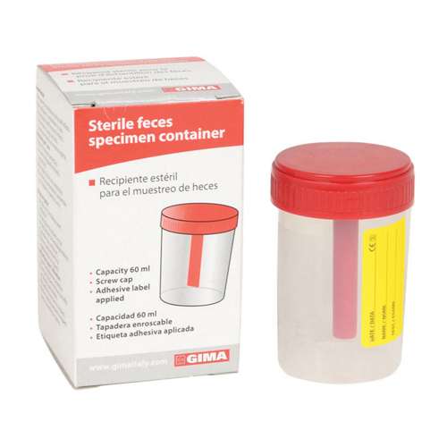 Contenitore feci sterili con scatola