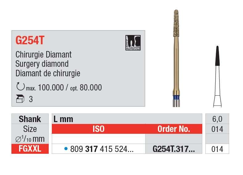 SURGERY DIAMOND G254T 3PZ EDENTA