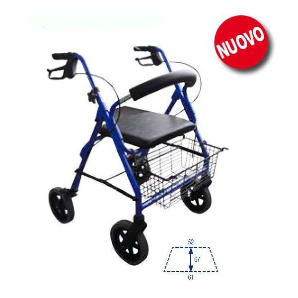 Deambulatore Rollator In Alluminio Con Sedile Grande
