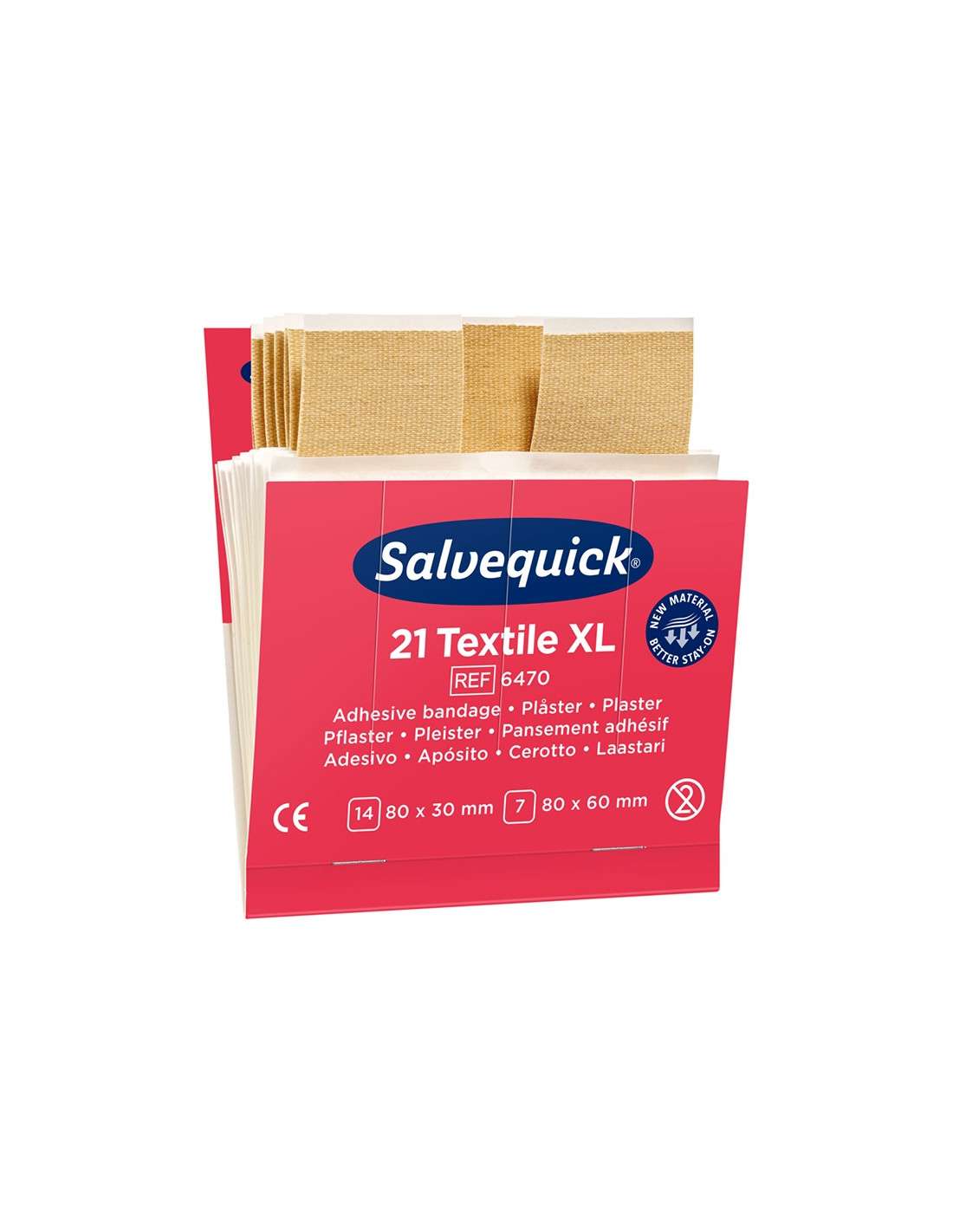 Salvequick 6470 ricarica Textile XL cerotto 21 pezzi