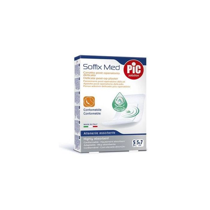 Pic Soffix Med Cerotto Post-Operatorio Delicato 5 Pezzi 5X7 Cm