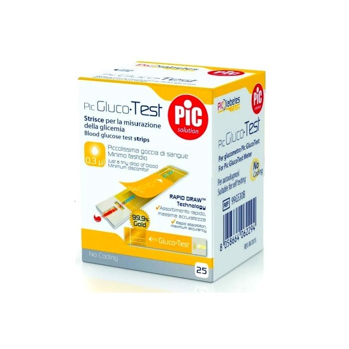 Pic Gluco Test Misurazione Glicemia 25 Strisce