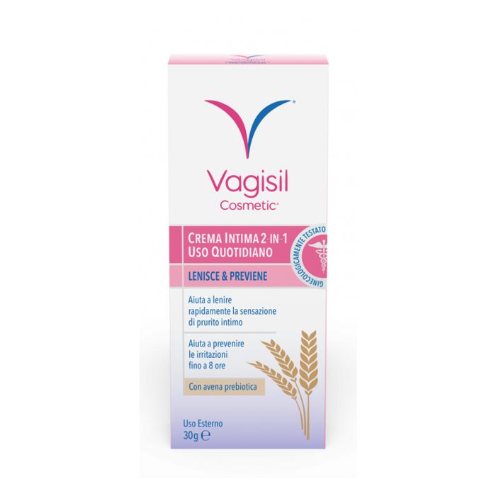 Vagisil Crema Intima 2 in 1 Per Uso Quotidiano Con Avena Prebiotica 30 g