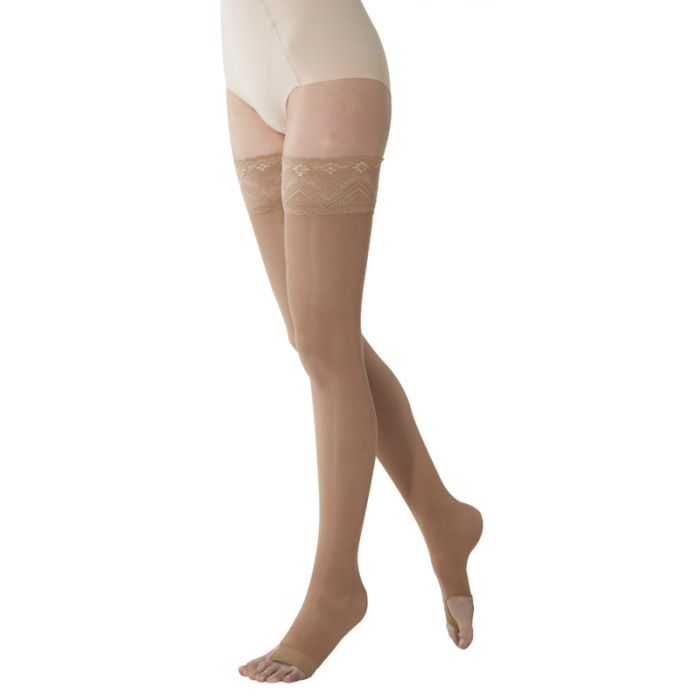 Marilyn 140 Punta Aperta Calza Autoreggente Camel 2-m